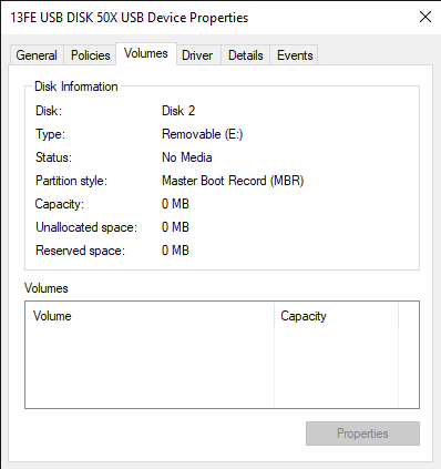 13FE USB DISK 50X USB Device Properties 22_03_2026 13_38_10