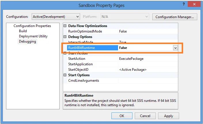 SSIS - Run64BitRuntime