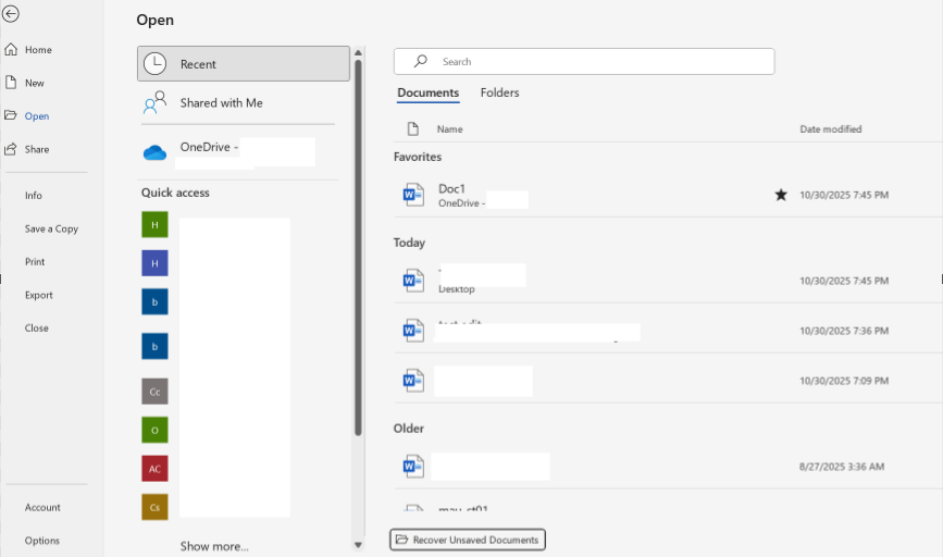 What happened to easily pinning excel and word docs from One Drive ...