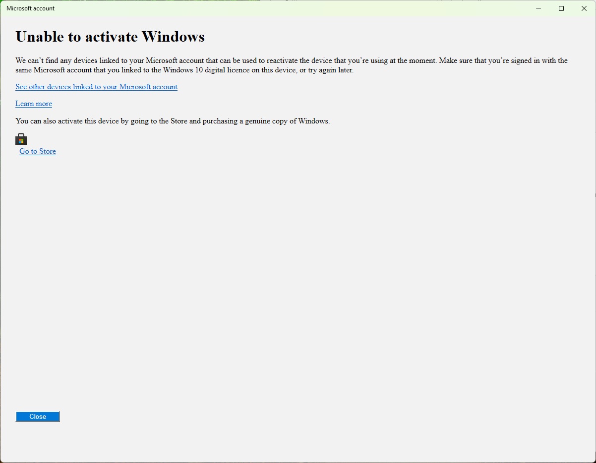 Activating windows after upgrading CPU and motherboard, but ...