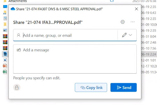 One Drive share window that only one user seems to have
