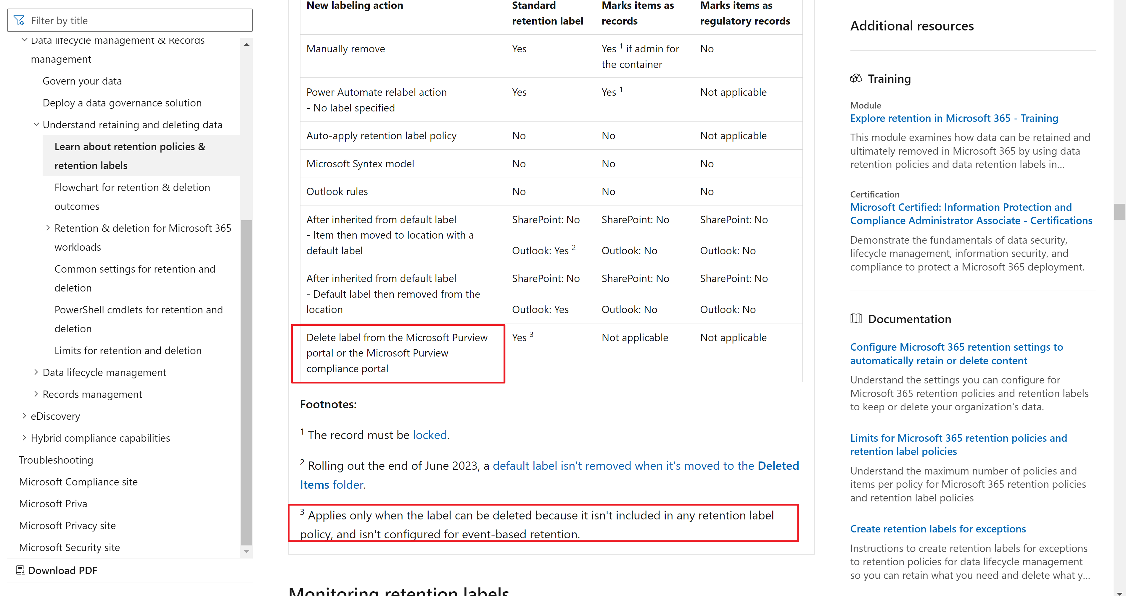 How can I automatically remove a retention label from a document when ...