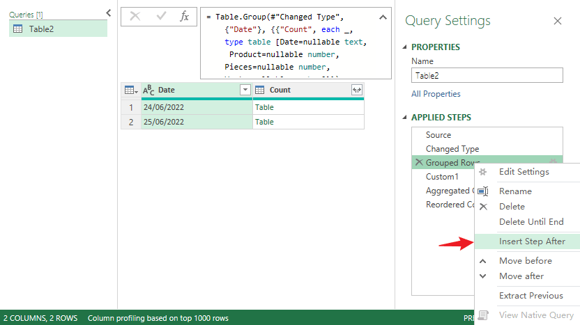 Merging rows using power query? - Microsoft Q&A