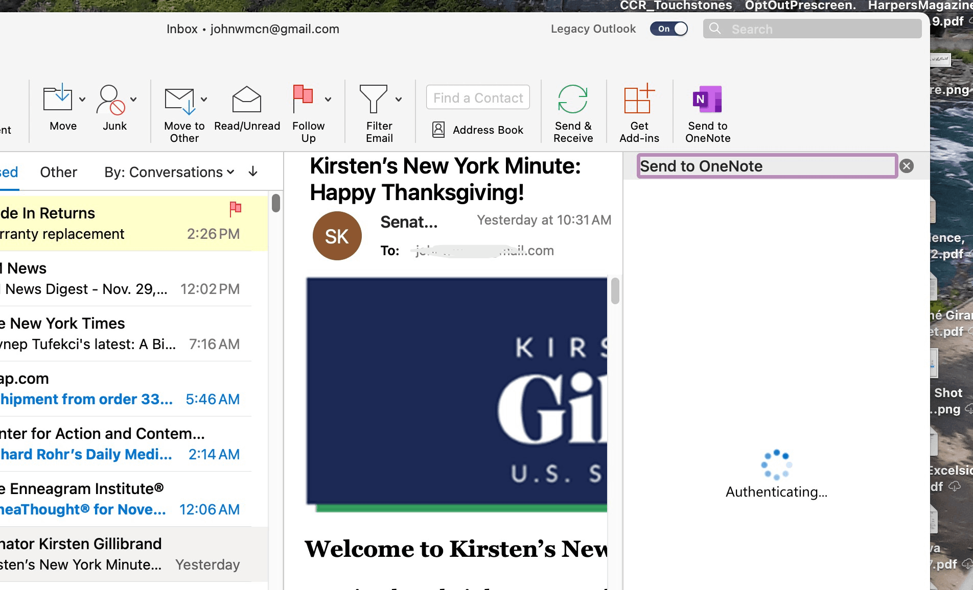How do I get Send to OneNote to work on Legacy Outlook for Mac ...