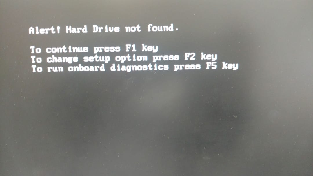 Alert! Hard Driver not Found - Microsoft Q&A