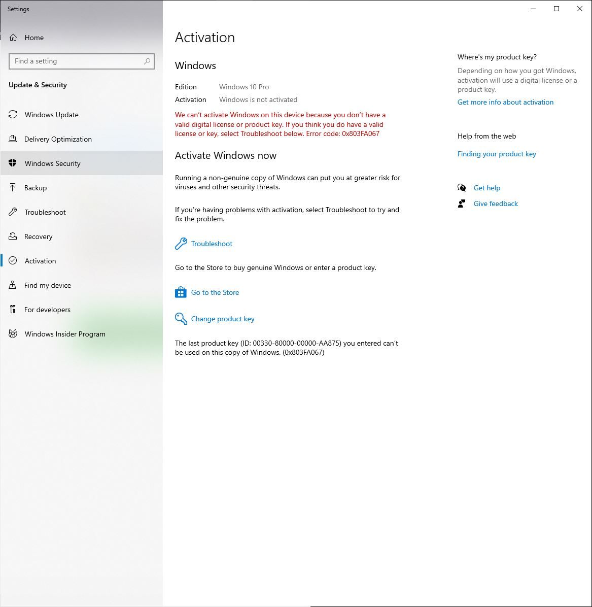 Win 10 Activation Failure After Upgrade from 8.1 - Microsoft Q&A