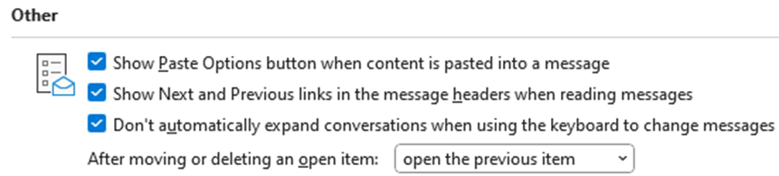 Outlook jumps to top of inbox after acting on first displayed message ...