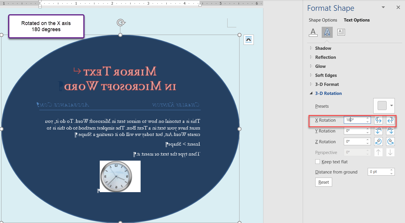 Convert text into mirror image. - Microsoft Q&A