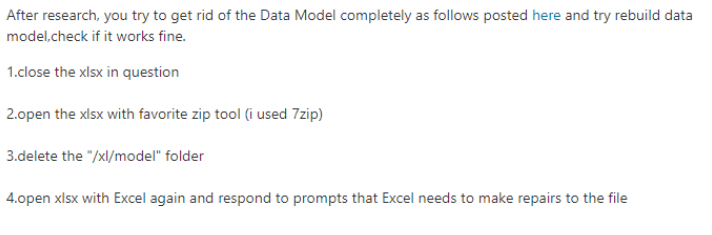 ' An issue with the Data Model is preventing Microsoft Excel from ...