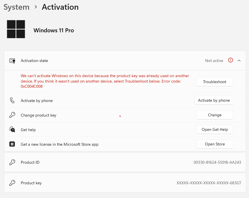Windows update lost my activation of my windows pro upgrade - Microsoft Q&A