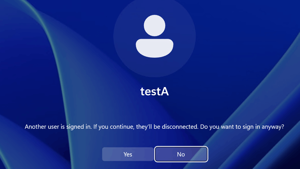 Switch user but I must disconnect the user I am switching from ...