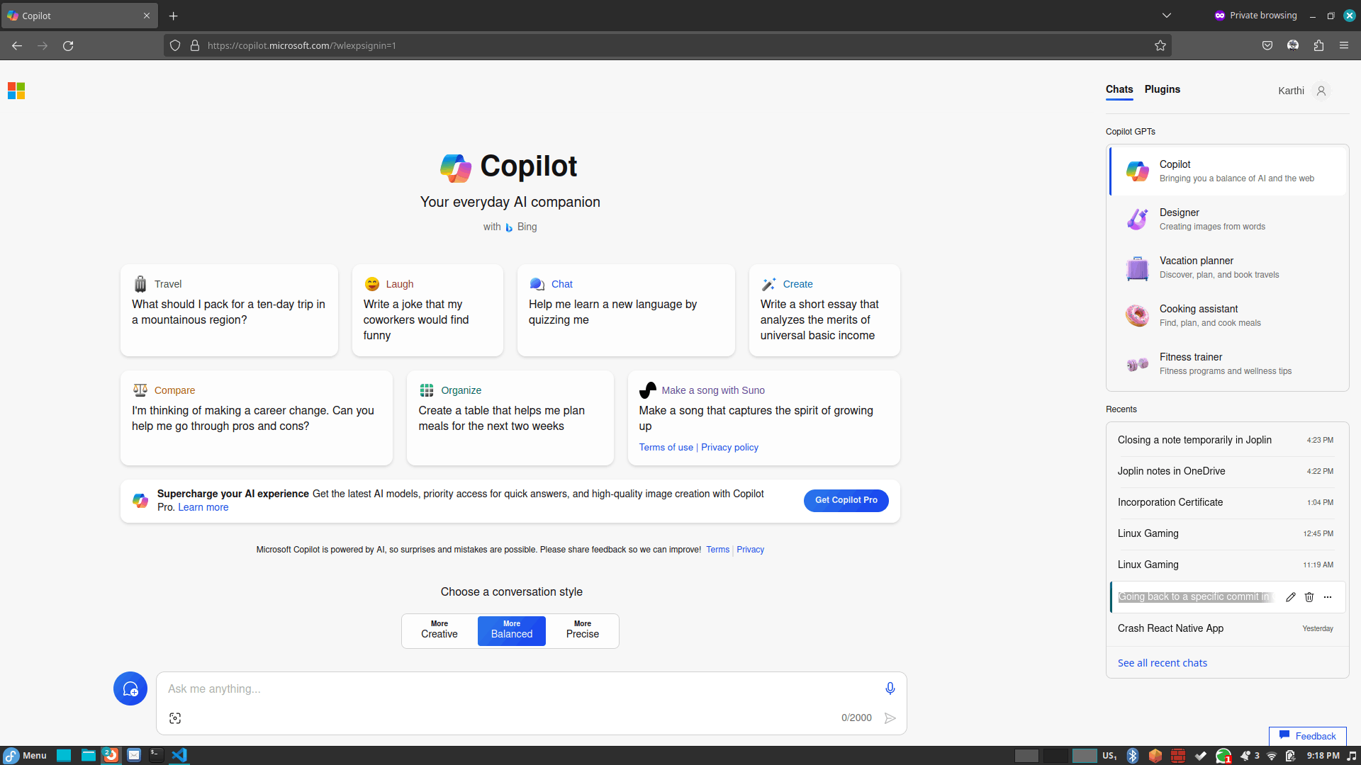 Firefox copilot chat history not accessable on pressing, how to resolve ...