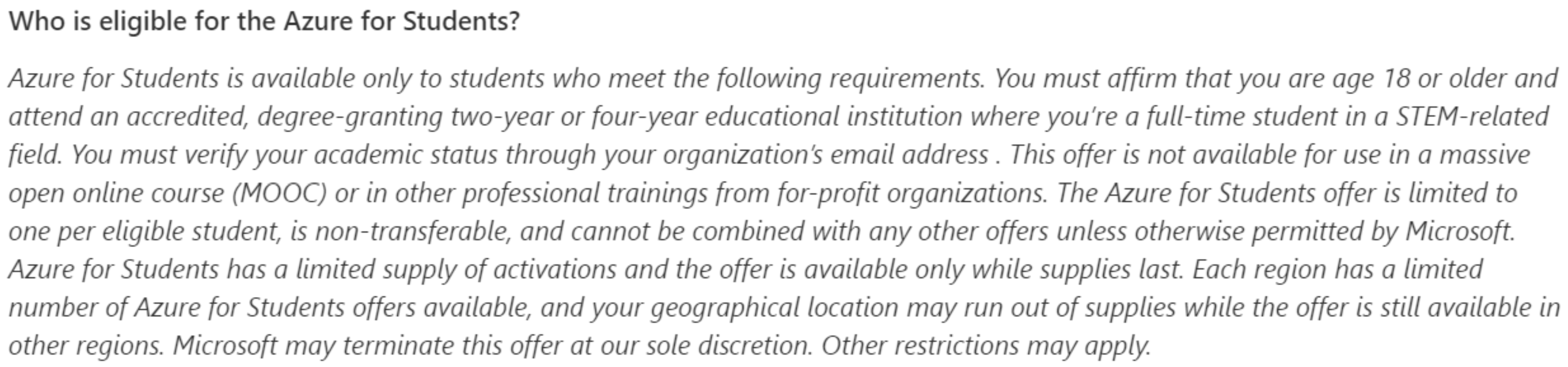 Hello, I have a student account and I cant use free student account for ...