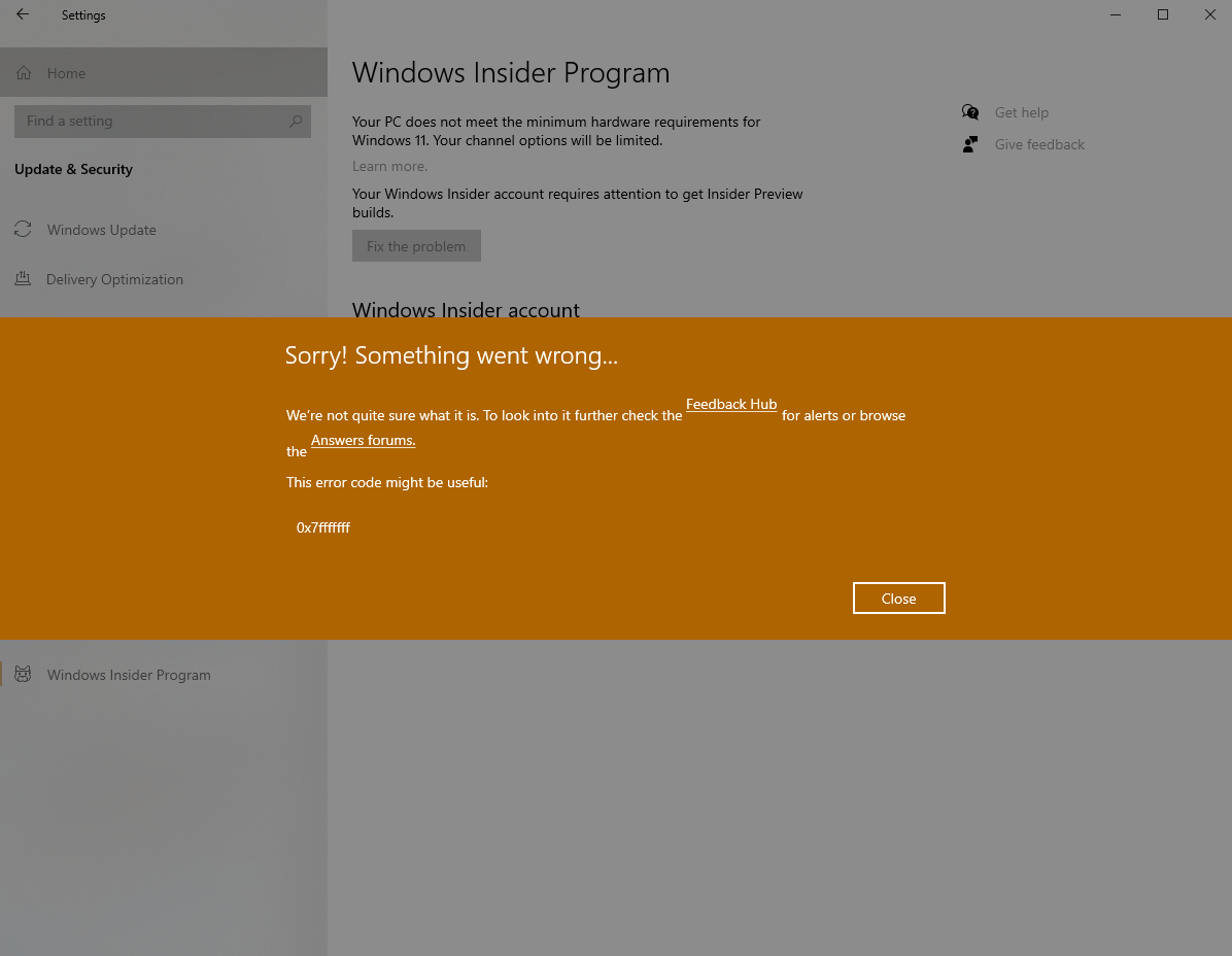 how to fix windows error 0x7fffffff - Microsoft Q&A