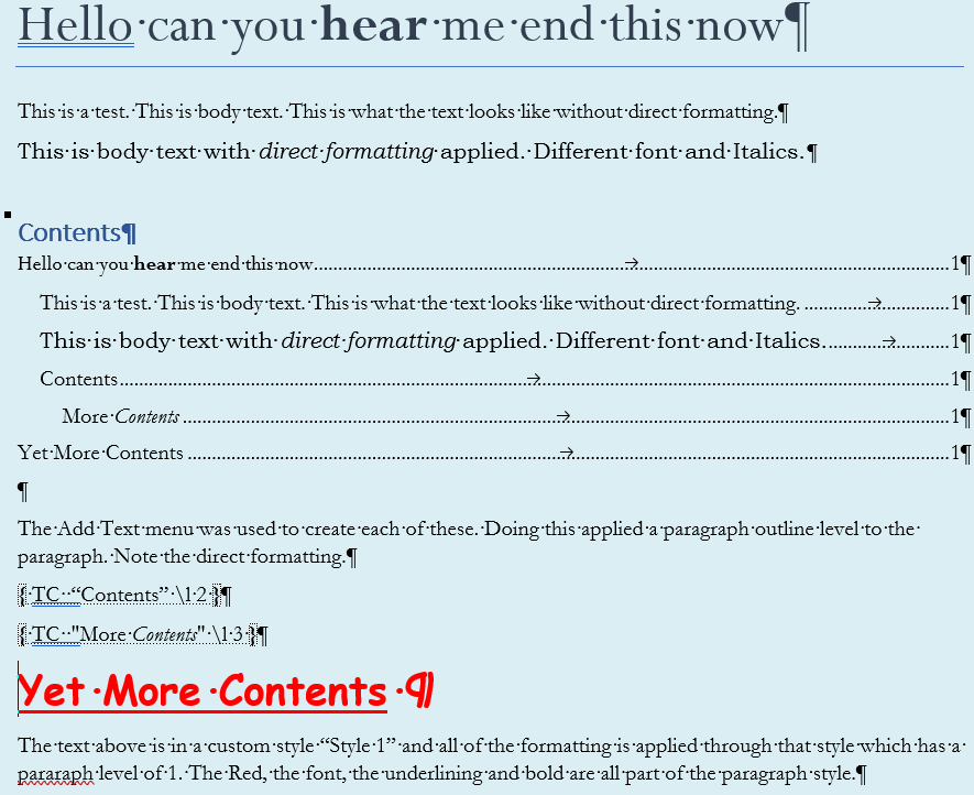 Why doesn't my selected text format to the heading level format chosen ...