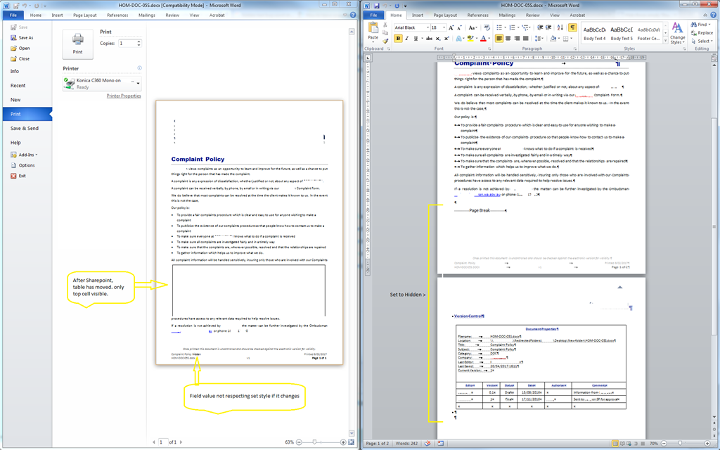 Hidden Text and Fields displaying incorrectly in Word 2010/2007 ...