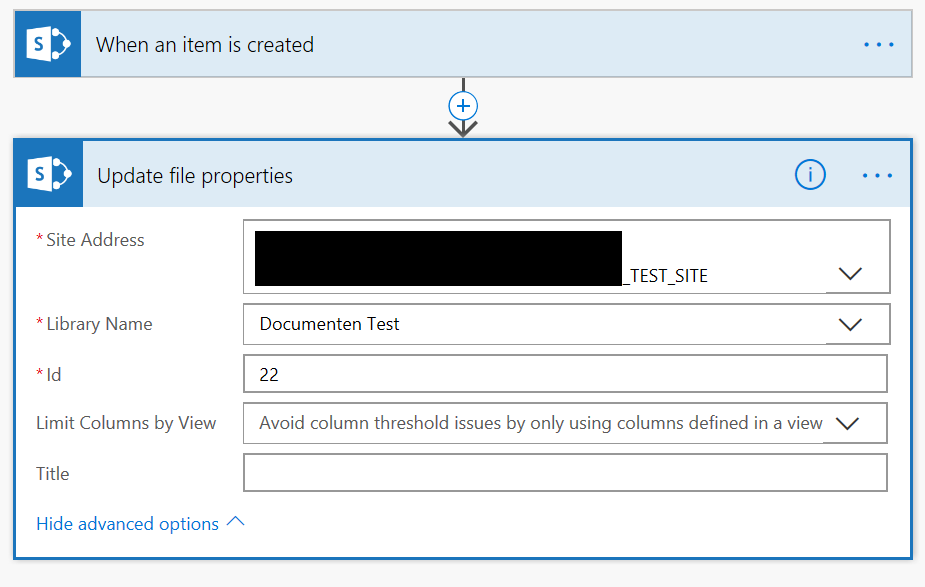 Flow: Update file properties in a Sharepoint library - Microsoft Q&A
