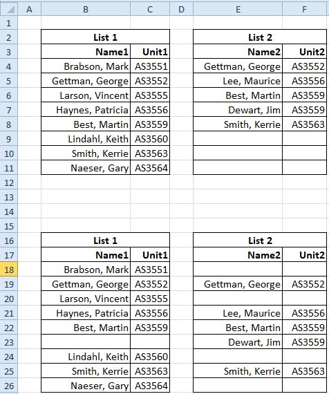 Excel 2010 - Lookup values from one table in another table, find ...