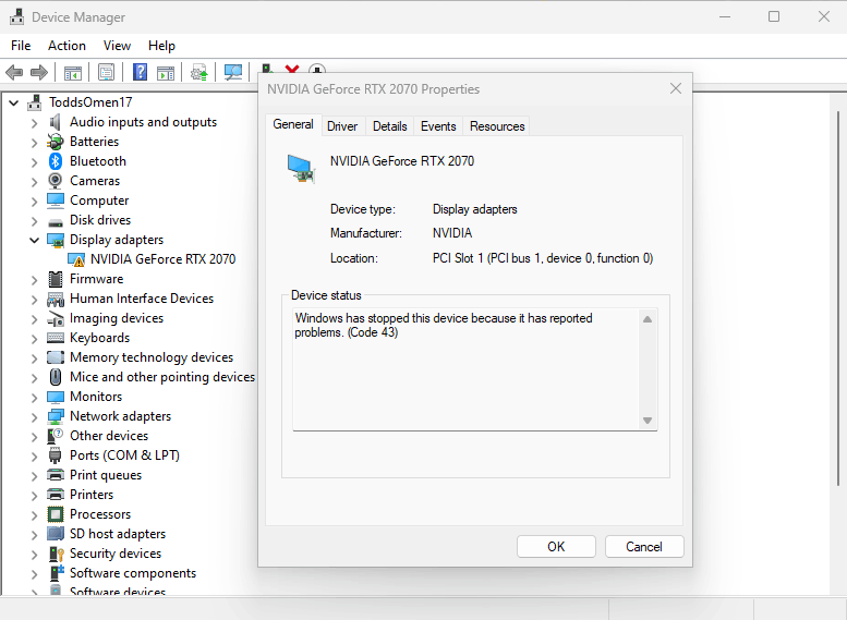 Windows update disabled graphics card - Microsoft Q&A