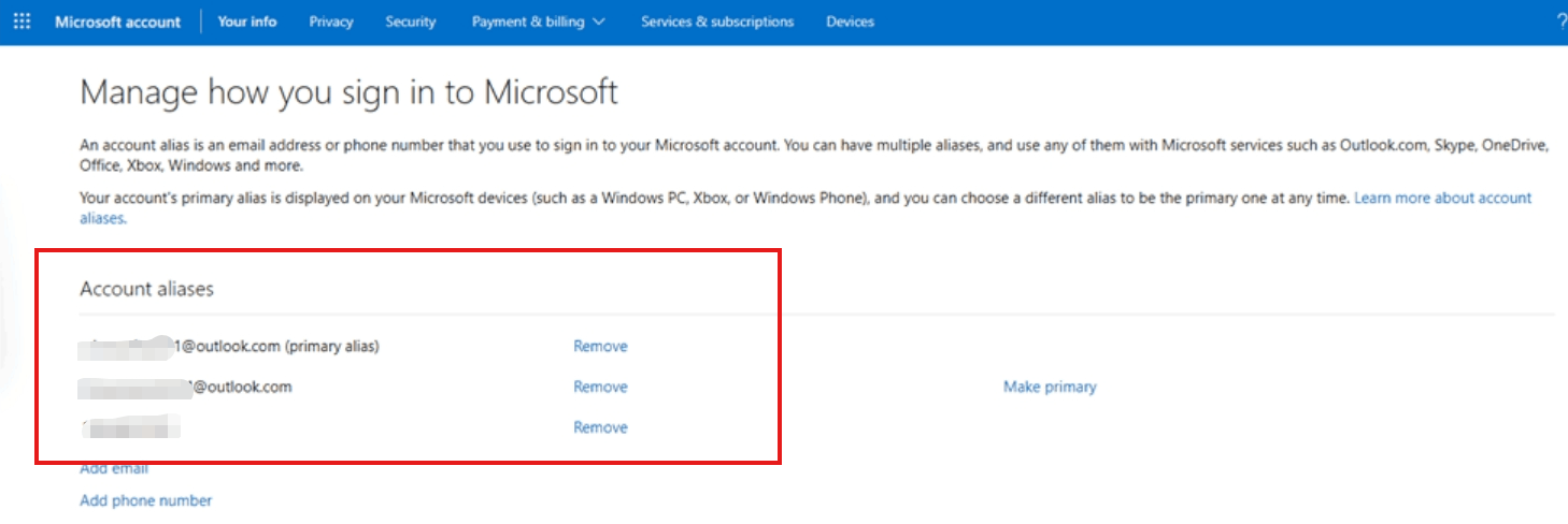 unable to use alias email address anymore - Microsoft Q&A