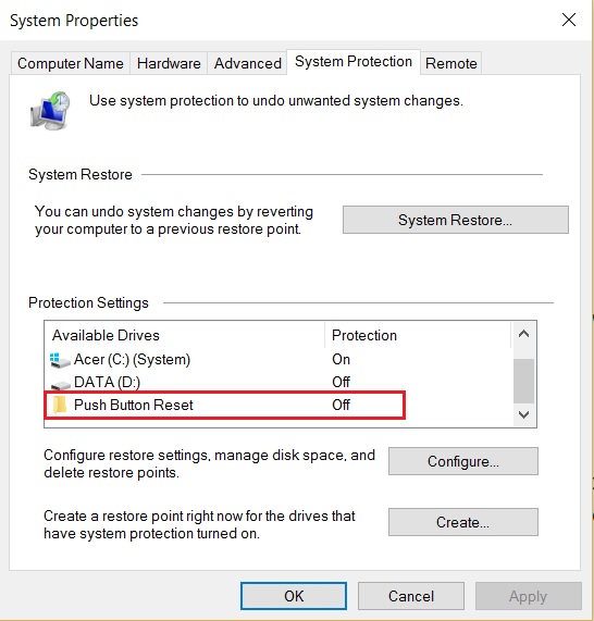 push button reset - Microsoft Q&A