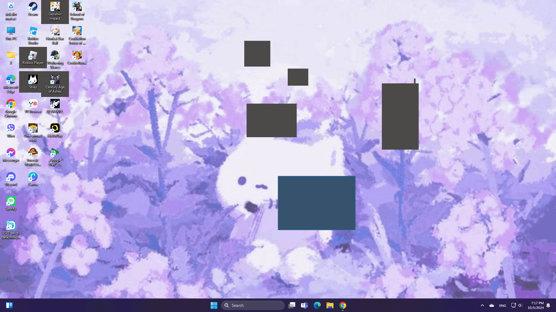 My compiuters backround keeps turning grey after i try to select ...