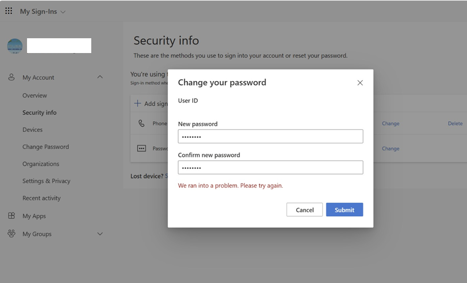 URGENT - URGENT - URGENT - I cant reset my password after keeps giving ...