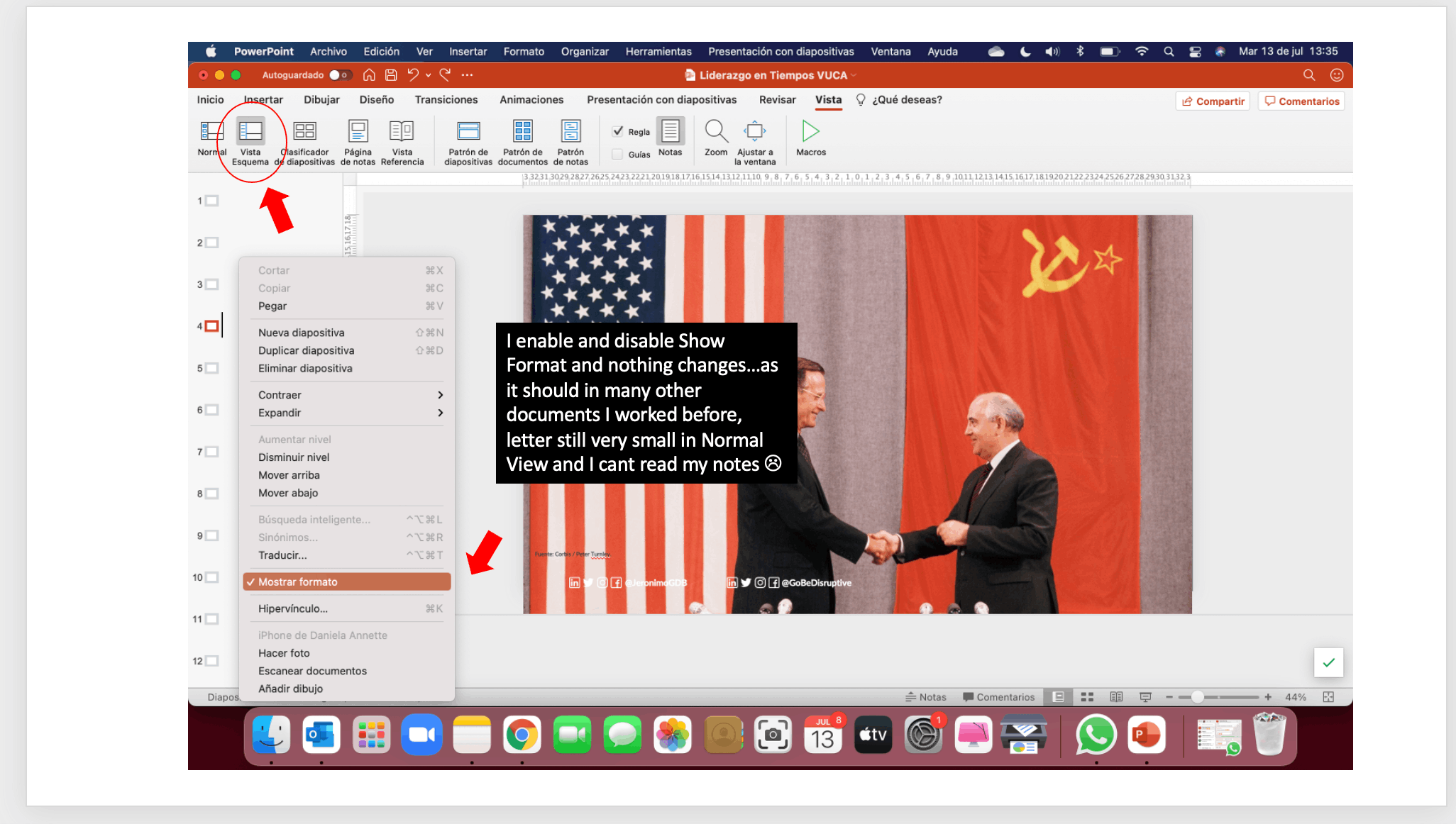 My PowerPoint notes are showing too small, tried everything but cant ...