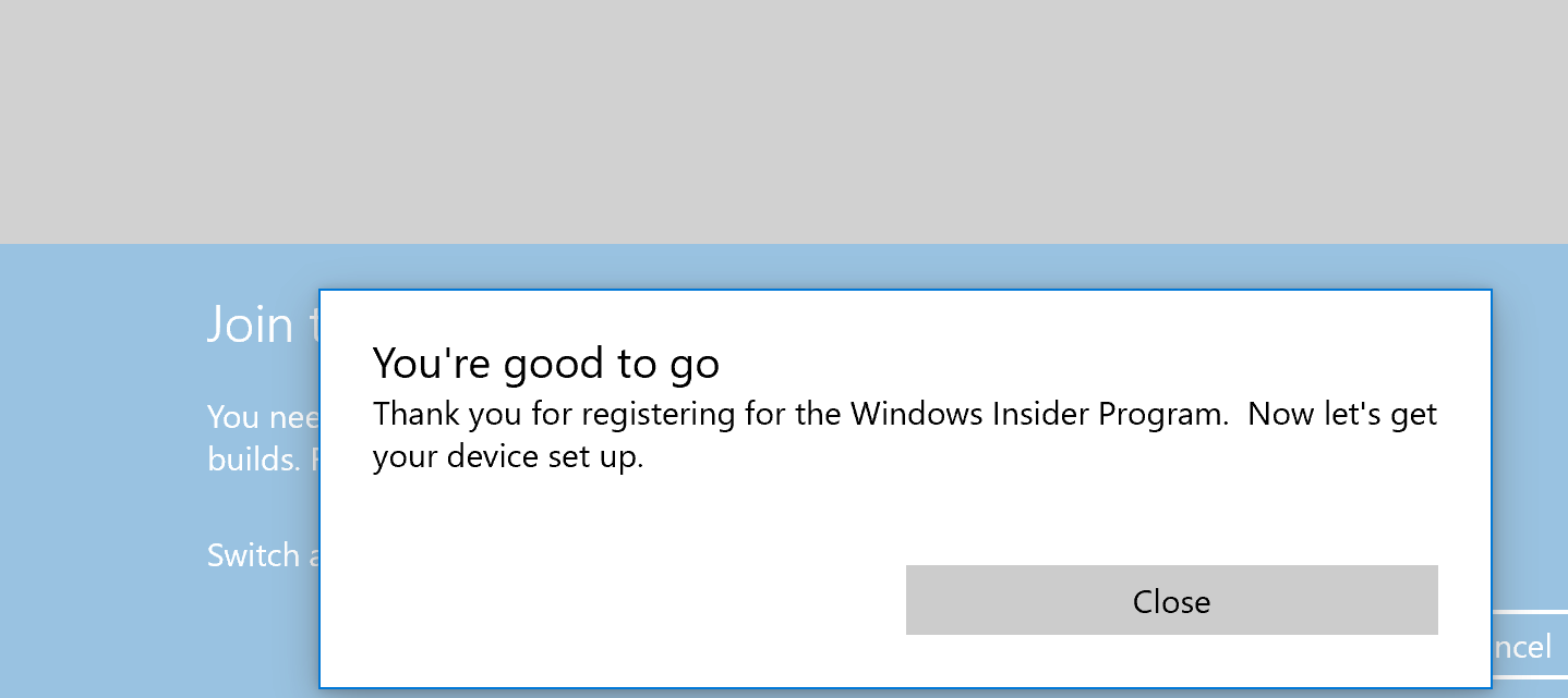 Cannot register for Windows Insider Program - Microsoft Q&A