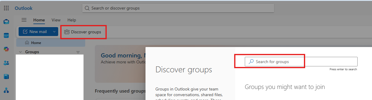 how to join a a group through outlook emails - Microsoft Q&A
