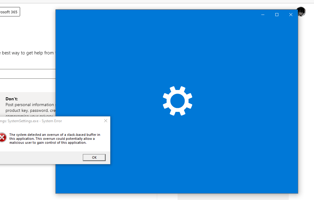The system detected an overrun of a stack-based buffer in this ...