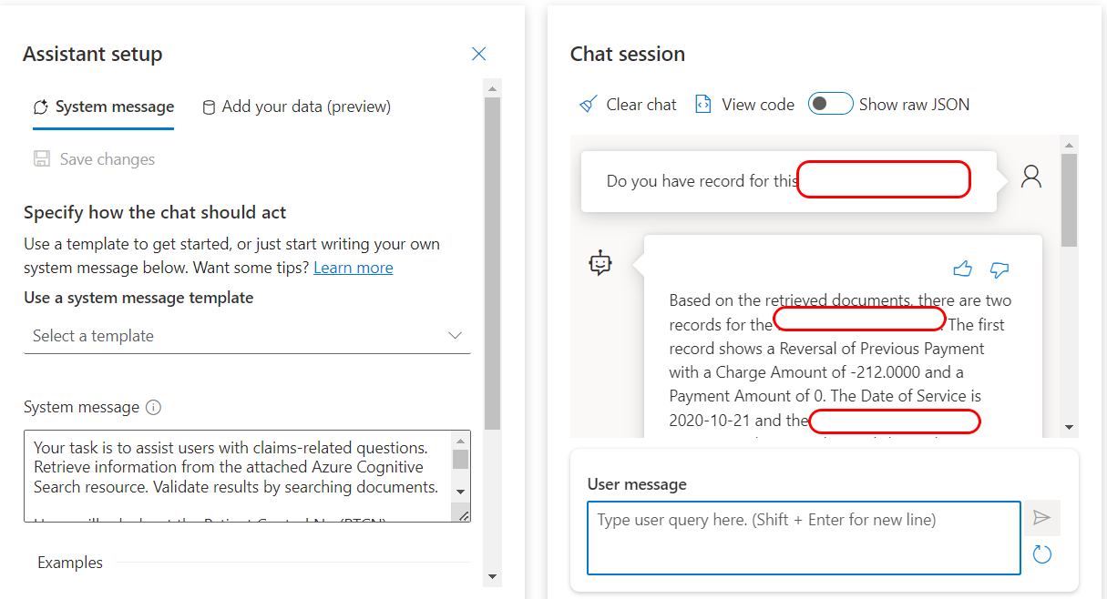 Why the response from web app for Connected data with azure open AI ...