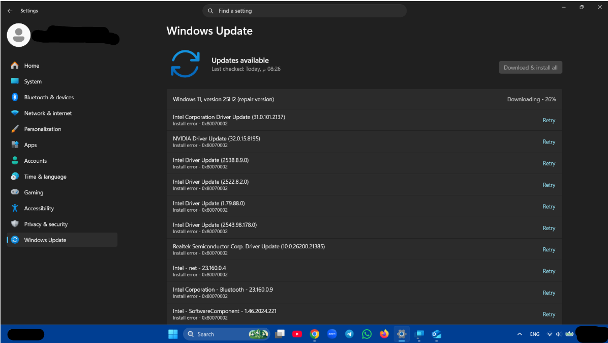 how to fix an update installation error 0x80070002 on my windows 11 pro ...