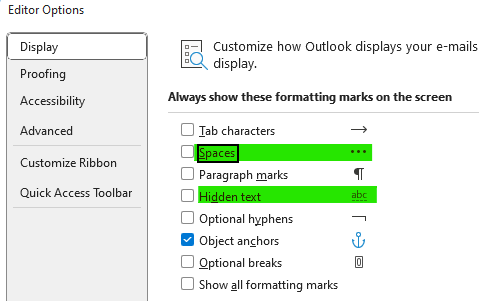 Text has annoying 