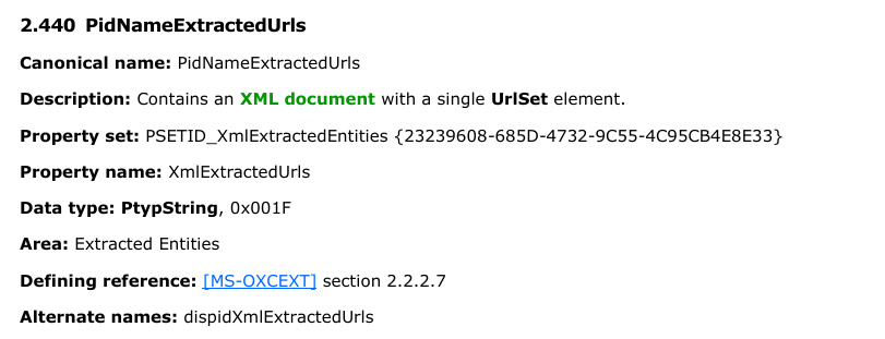 How to use PidNameExtractedUrls Single Value Extended Property ...