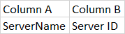 Column A
ServerID