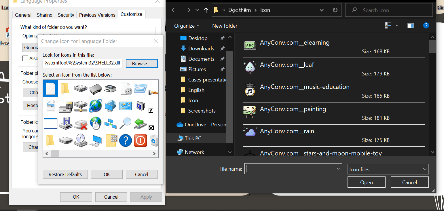 Error in changing icon - Microsoft Q&A