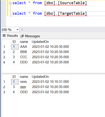 Azure Data Factory: Insert and Update based on source and target ...