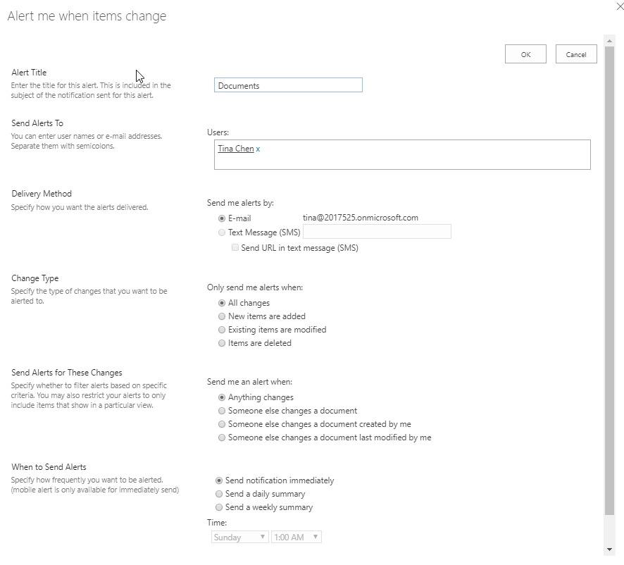 'Alert Me' option is not working in sharepoint online. It is not ...