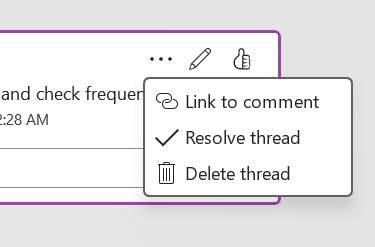 How can we resolve a comment thread without mousing in the new Modern ...