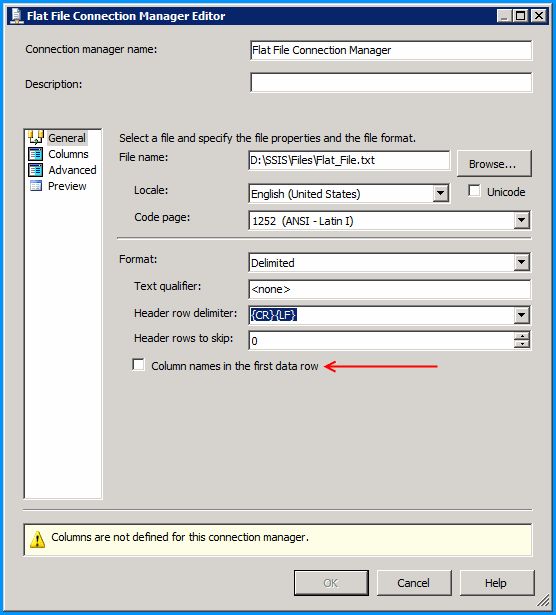 SSIS - Flat File Connection Manager -23-2024_01