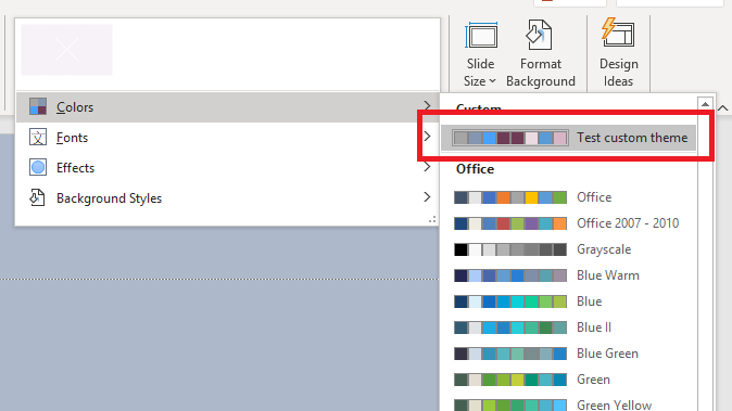 Remove color theme - This Presentation section - Microsoft Q&A
