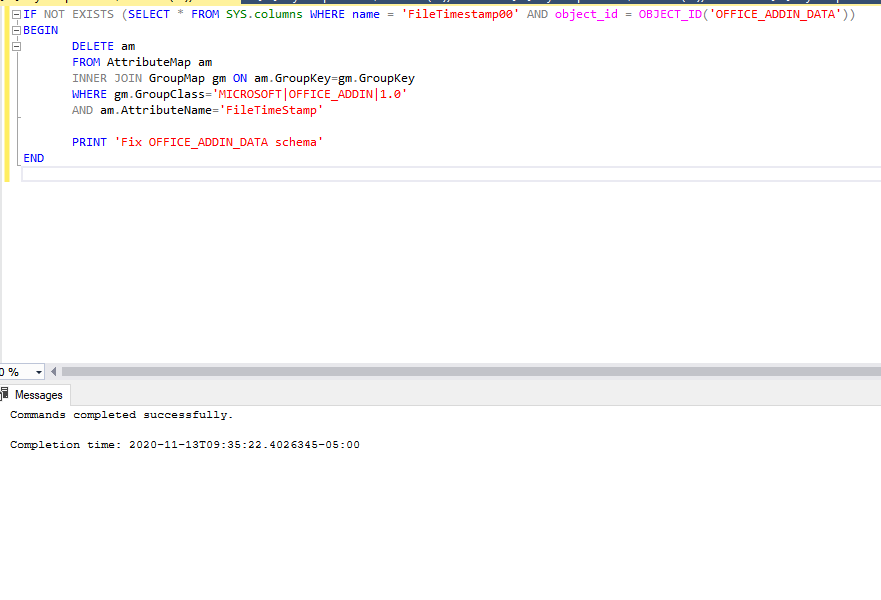 mecm 2002 bitlocker status sql database - Microsoft Q&A
