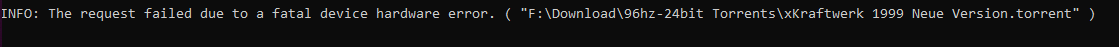 error fatal device hardware error 2