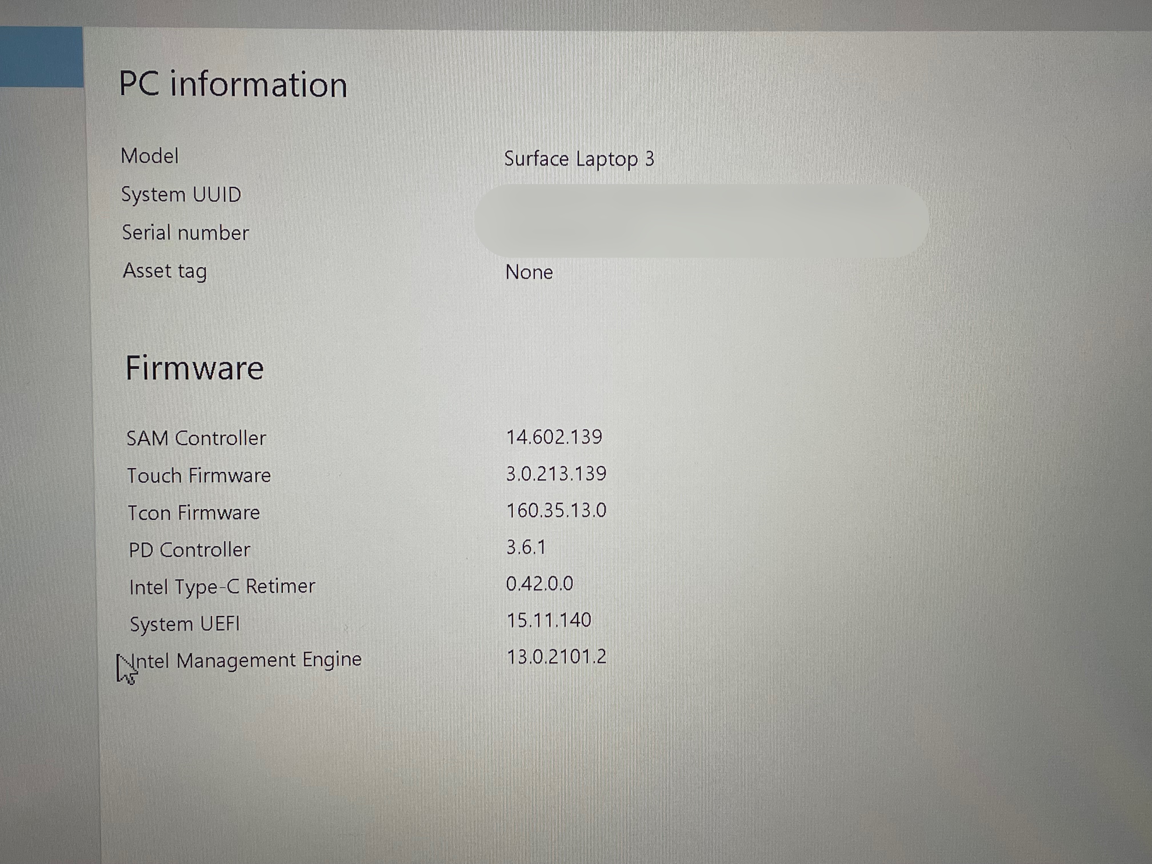 Surface Laptop 3のキーボード、タッチパッドが動作しません