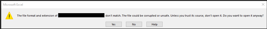 Excel 365 blocking unknown extensions - Microsoft Q&A