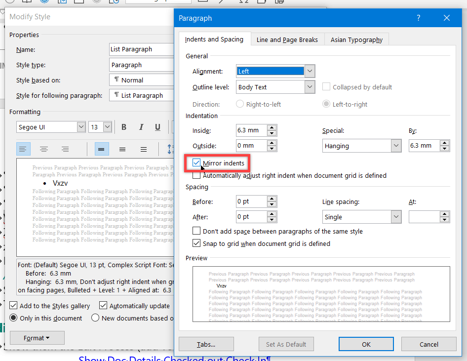 Word bullets change symbol but don't indent on even numbered pages ...