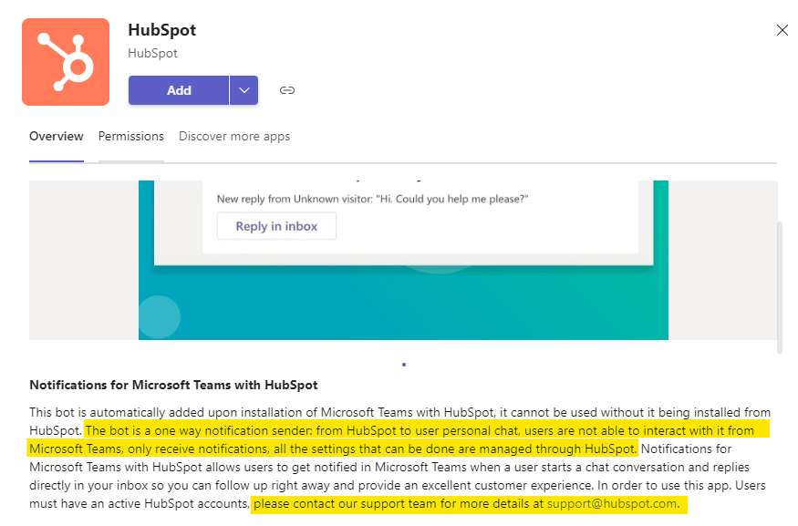Microsoft Teams integration with Hubspot - Microsoft Q&A