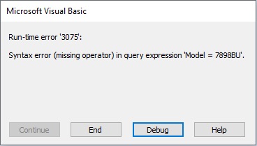 MS Access - Run time error '3075' - Microsoft Q&A