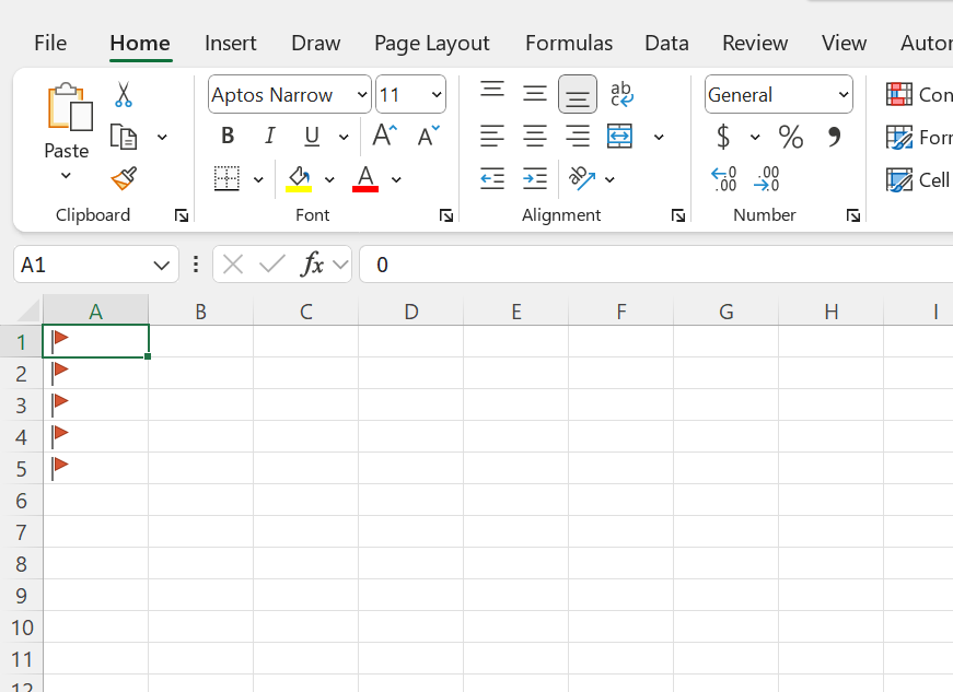 How do I format a blank cell with a red flag icon? - Microsoft Q&A